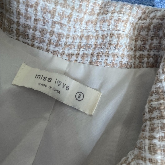 Cropped Tweed Blazer with Shoulder Pads - Picture 4 of 5